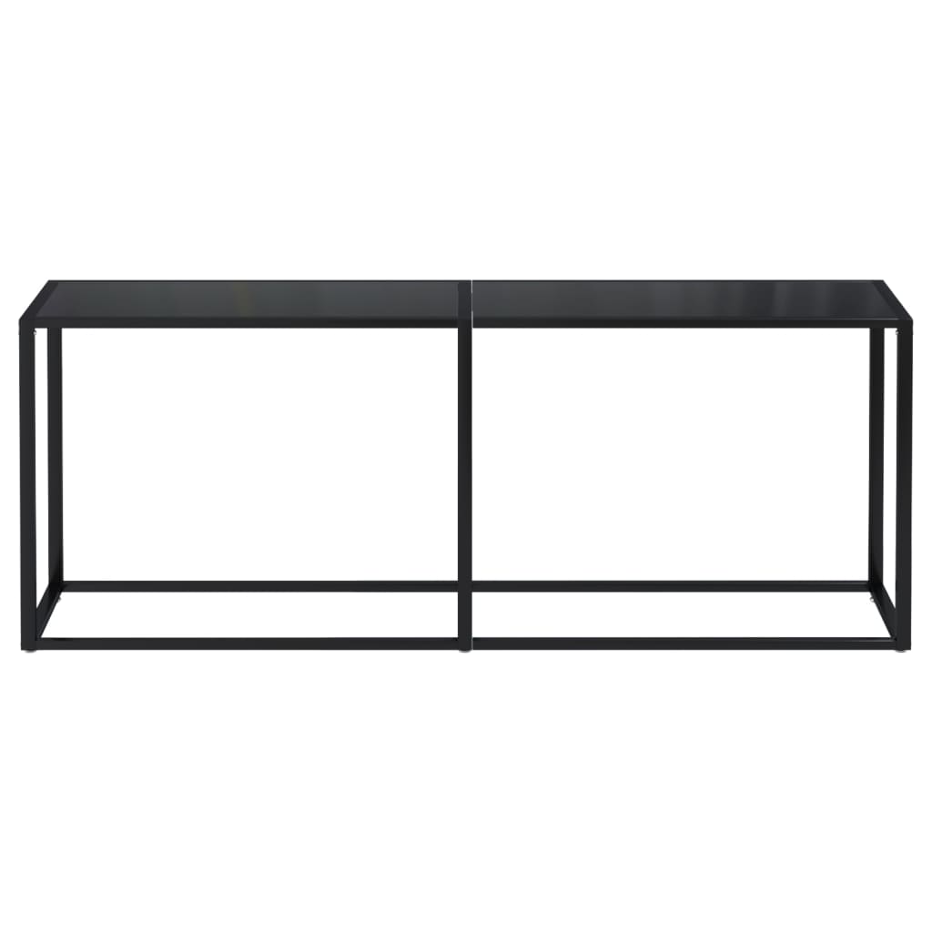 vidaXL Konsolbord svart 200x35x75,5 cm härdat glas