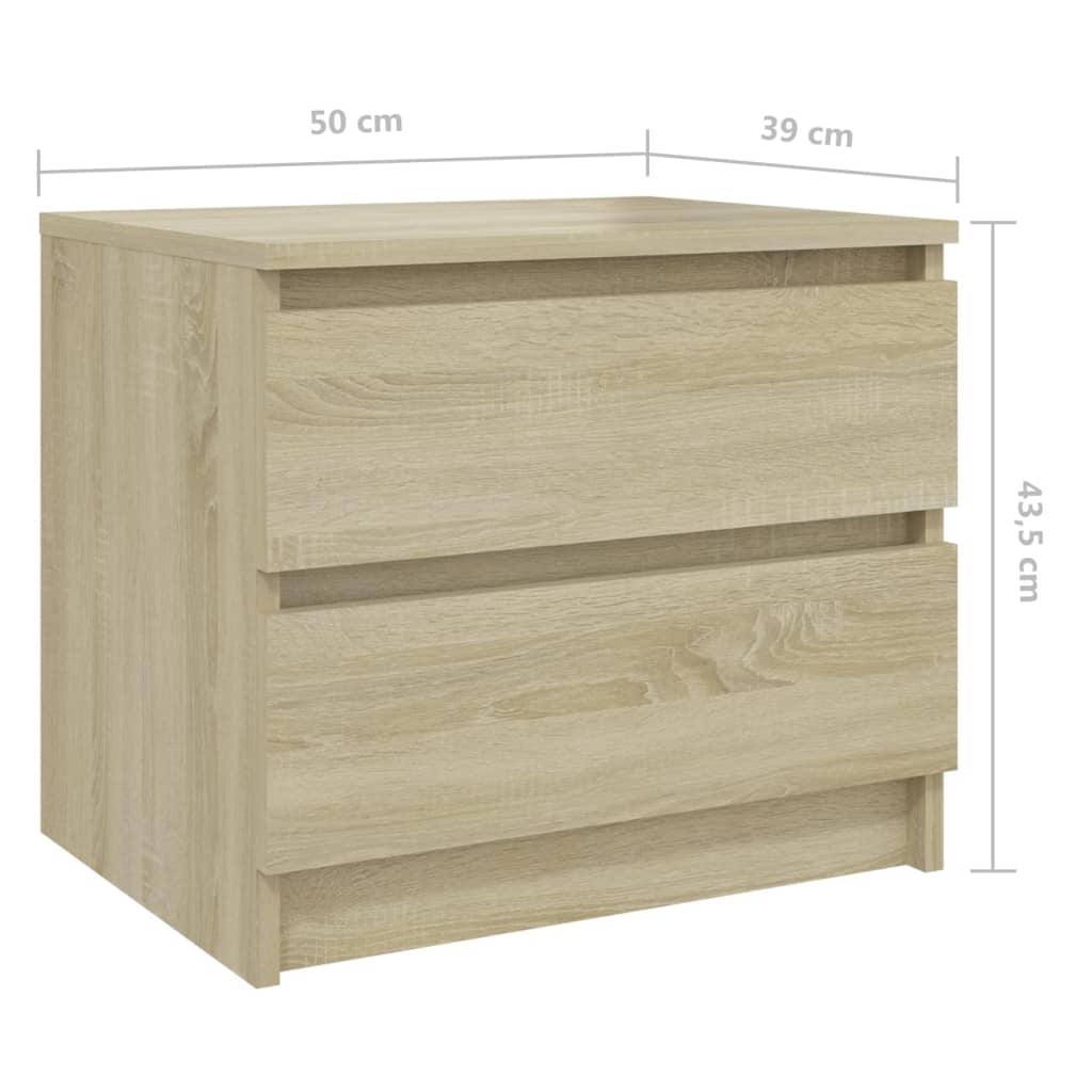 vidaXL Sängbord sonoma-ek 50x39x43,5 cm konstruerat trä