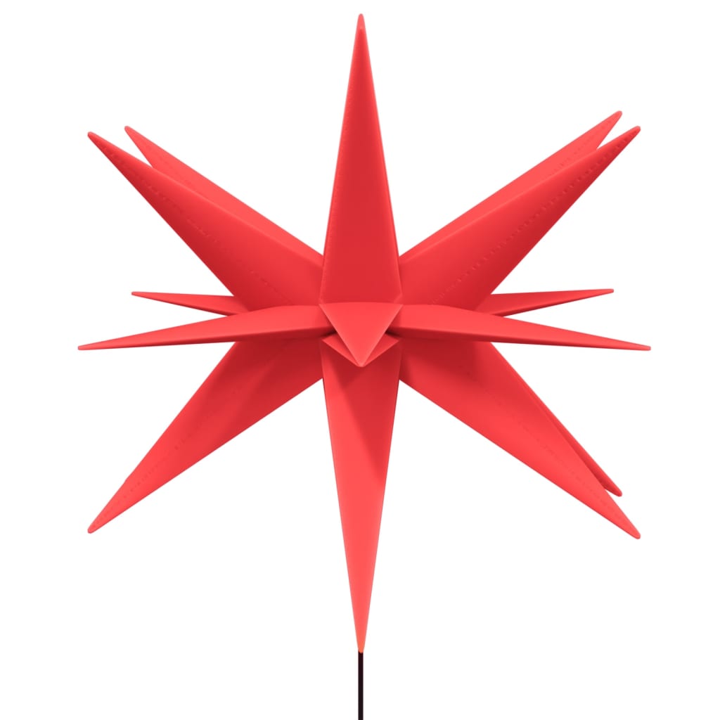 vidaXL Stjärna med LED med spett vikbar röd 57 cm