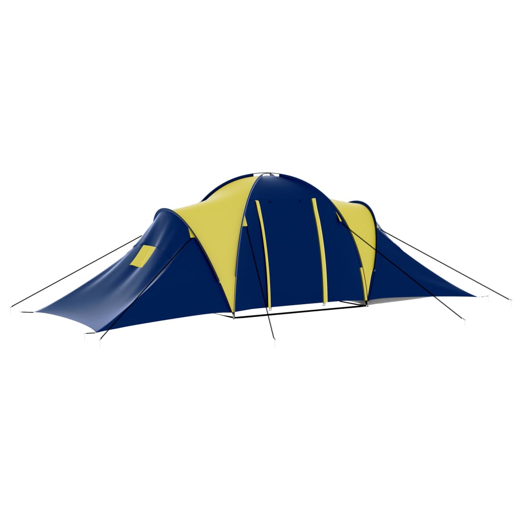 vidaXL Tält för 9 personer blå och gul
