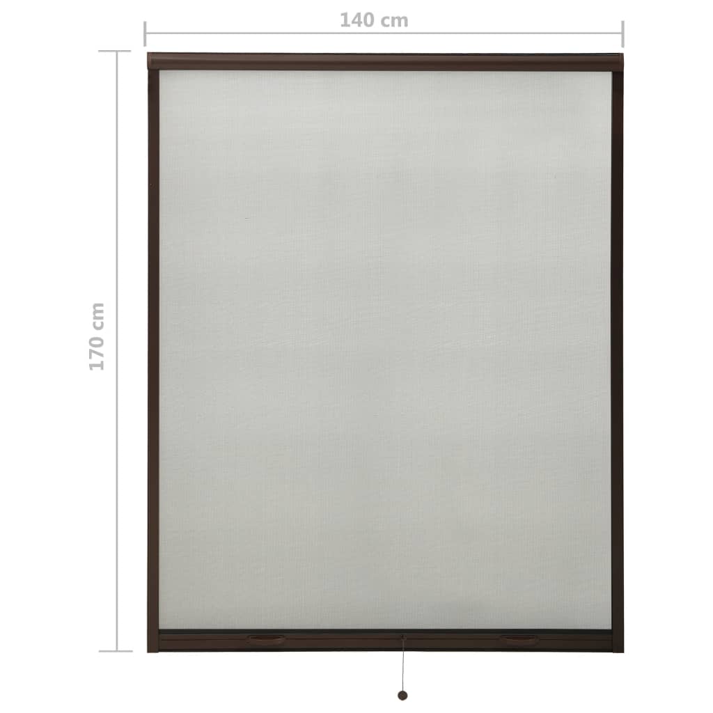vidaXL Insektsnät för fönster brun 140x170 cm