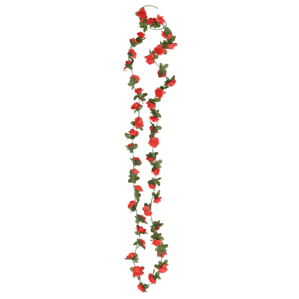 vidaXL Konstgjorda girlanger 6 st röd 240 cm