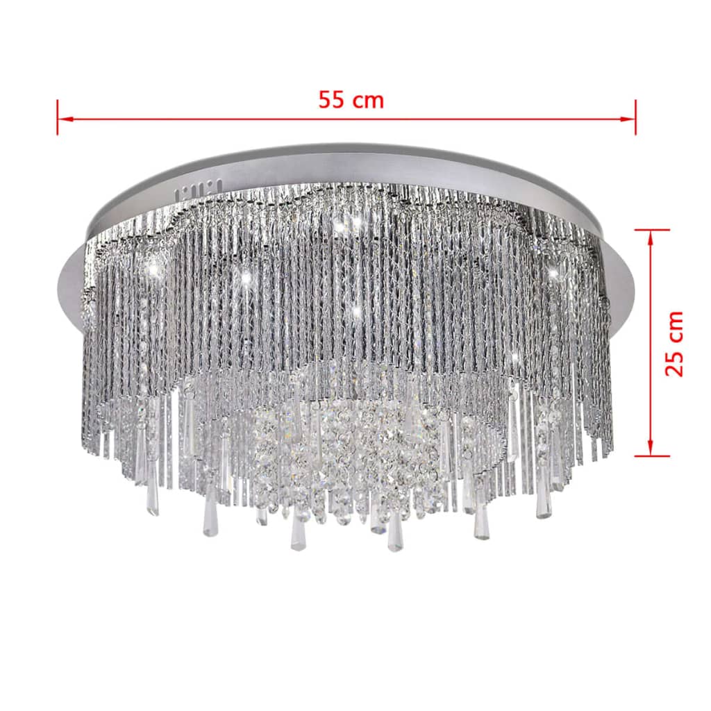 vidaXL LED-Taklampa med kristaller 55 cm i diameter