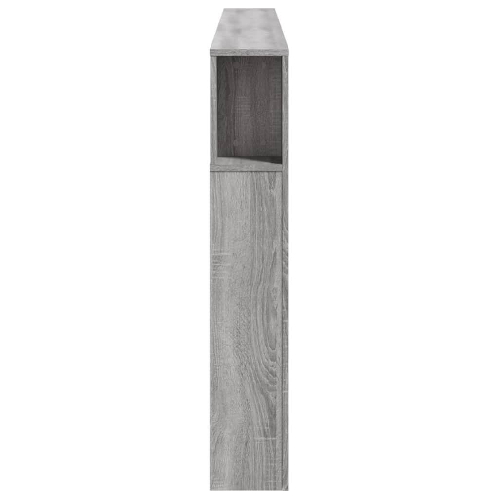 vidaXL Sänggavel LED grå sonoma 220x18,5x103,5 cm konstruerat trä