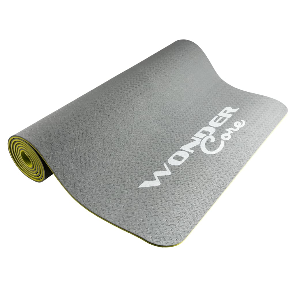 Wonder Core TPE Yogamatta 173x61x0,6 cm grå och grön