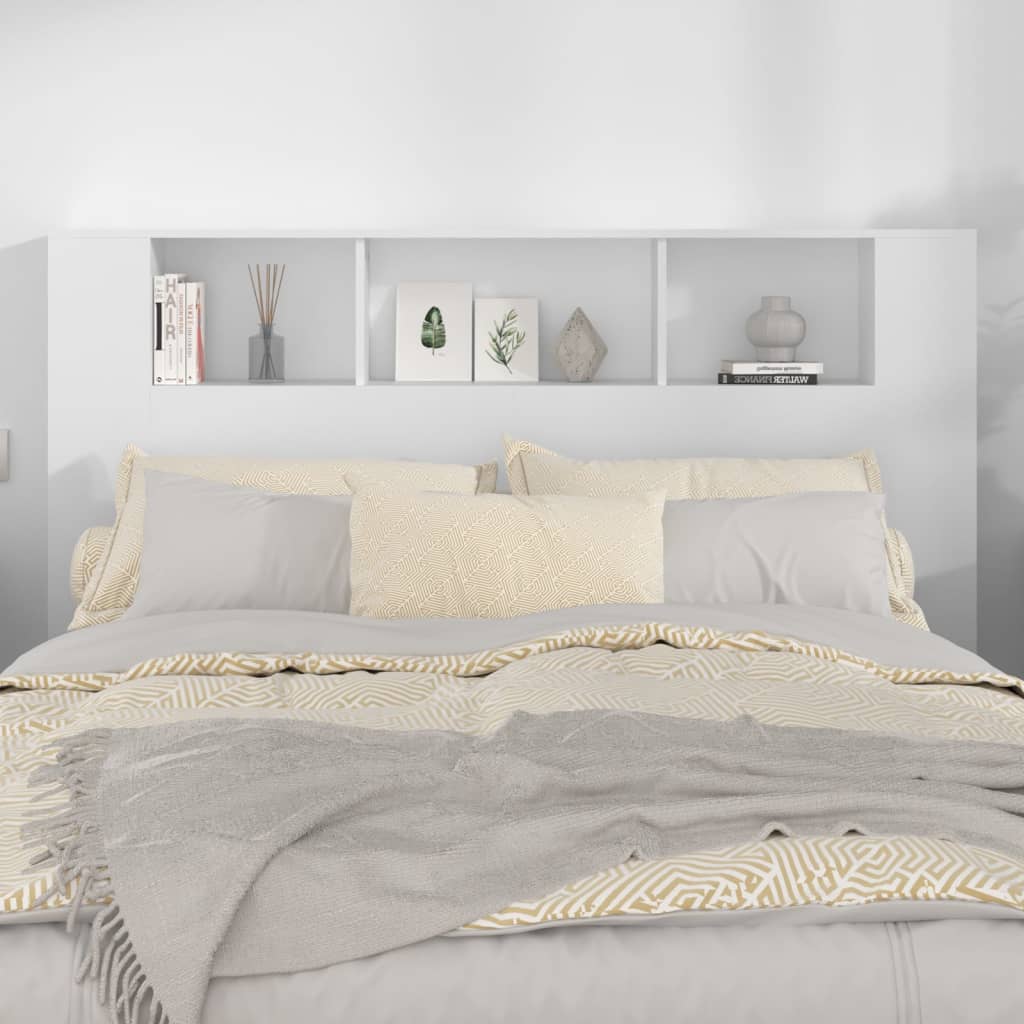 vidaXL Sänggavel med förvaring vit 160x18,5x104,5 cm