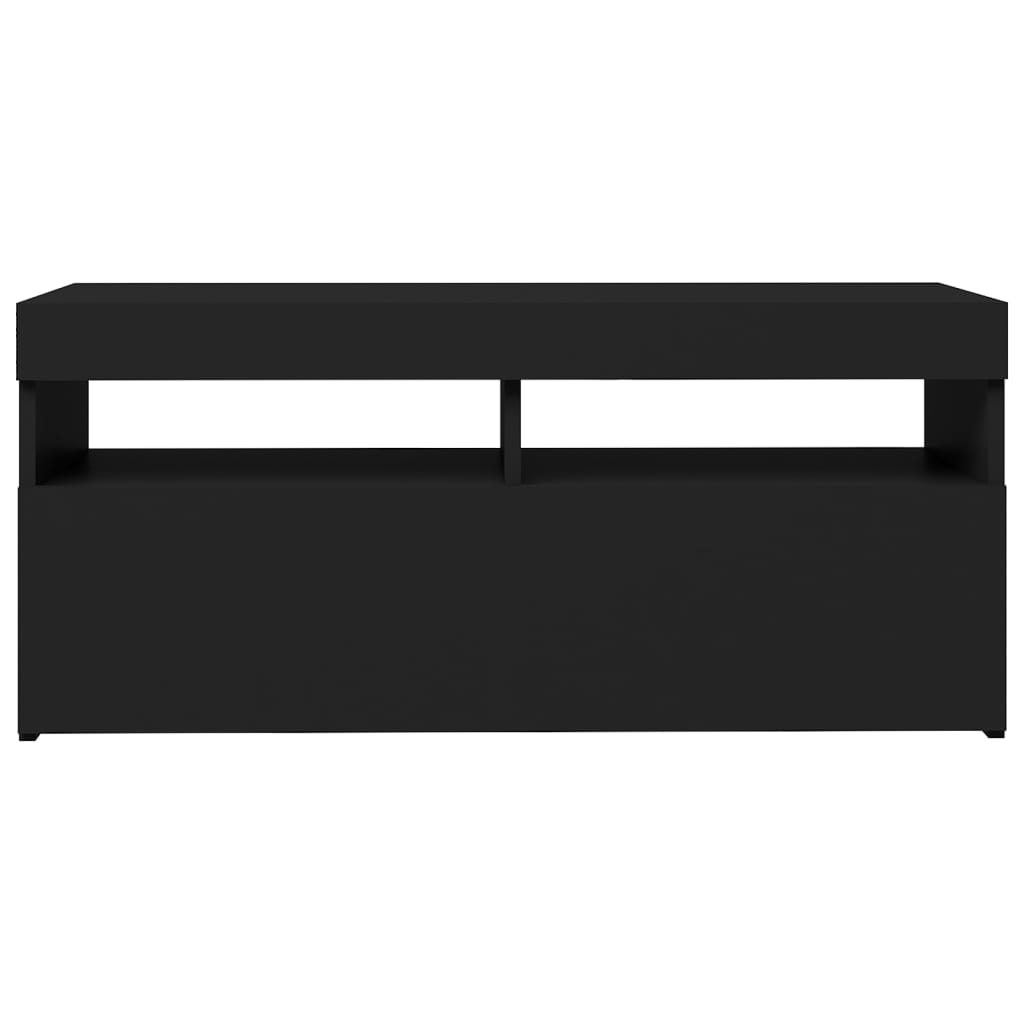 vidaXL TV-bänk med LED-belysning svart 90x35x40 cm