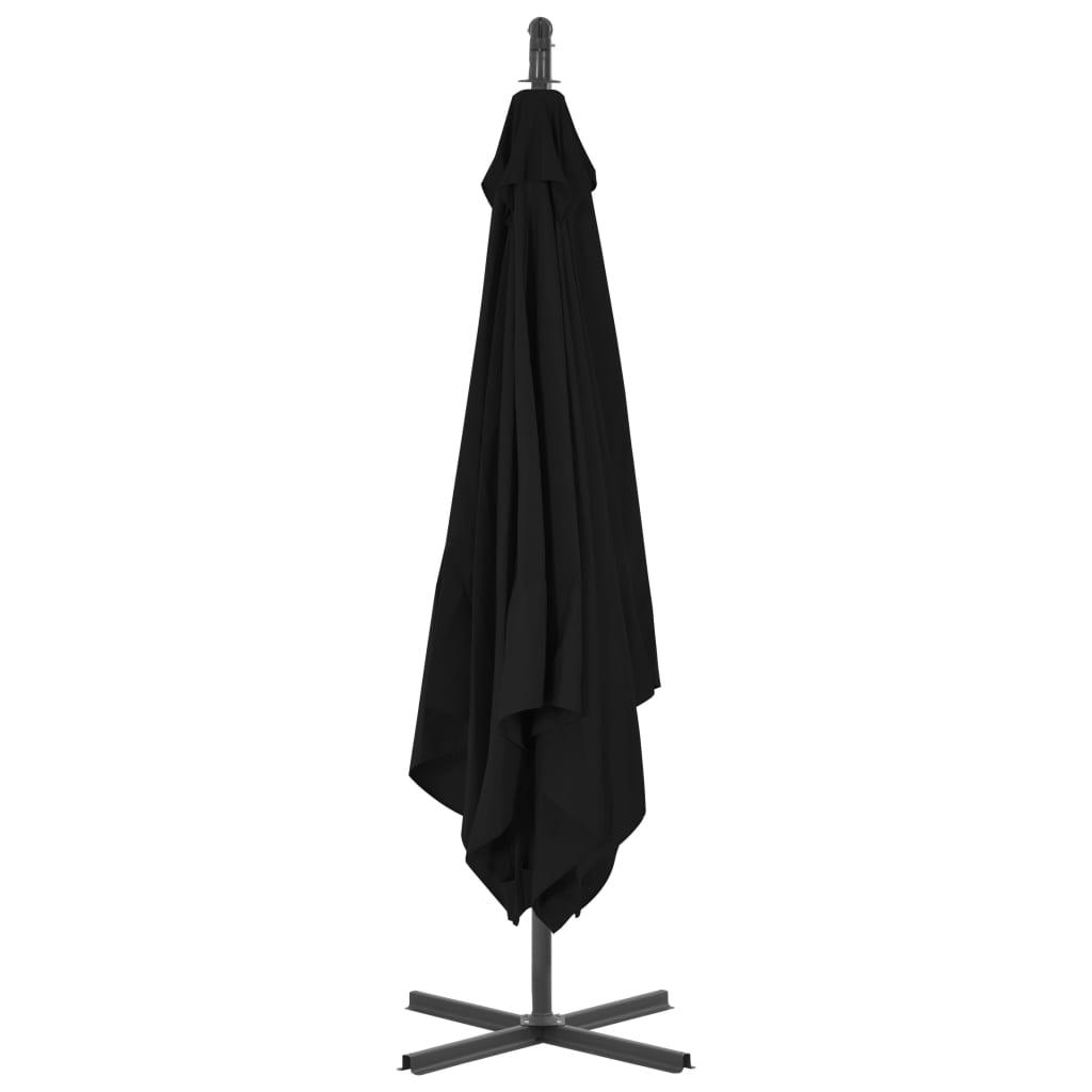 vidaXL Frihängande parasoll med stålstång 250x250 cm svart