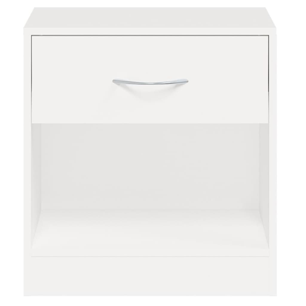 vidaXL Sängbord 2 st med låda vit