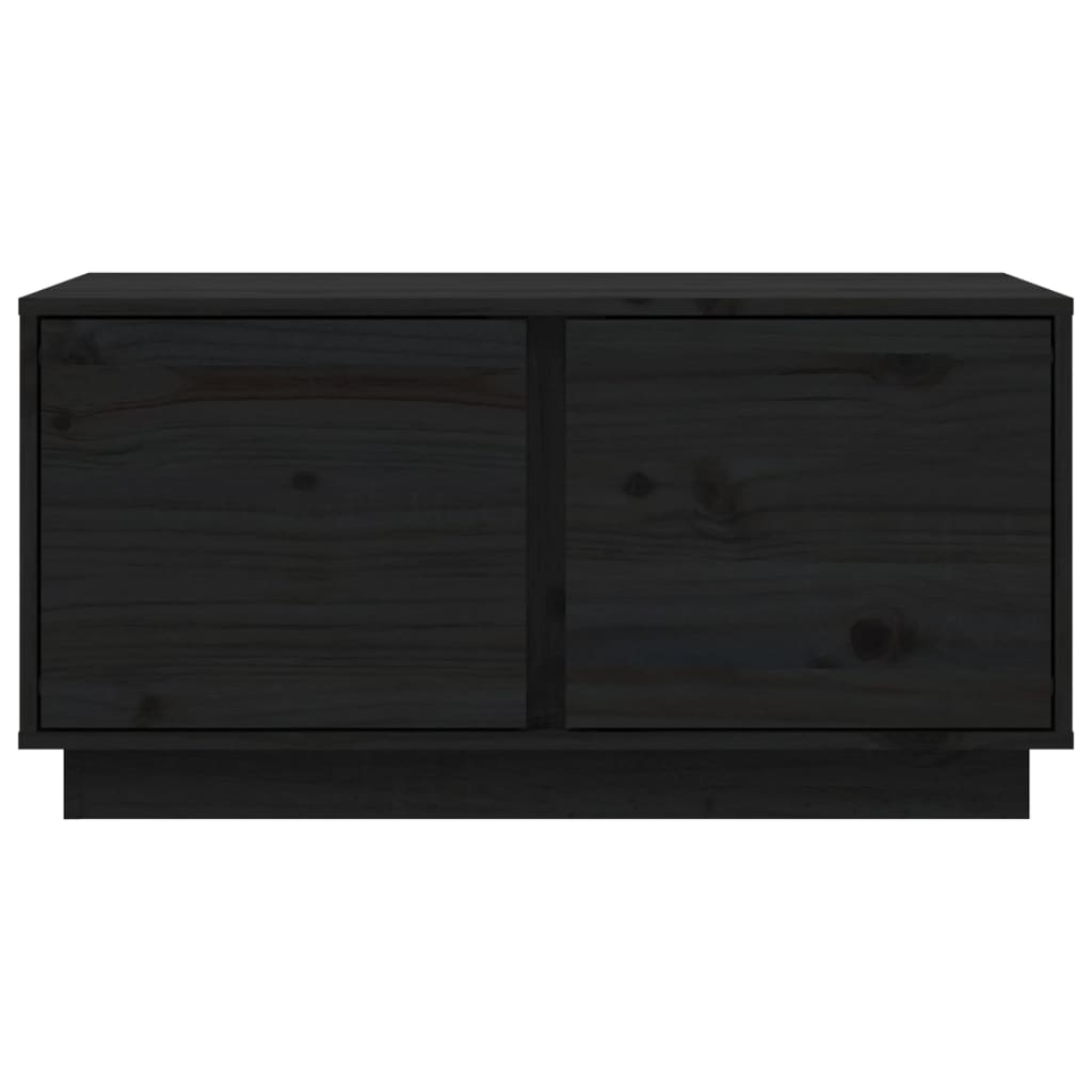 vidaXL Soffbord svart 80x50x40 cm massivt furu