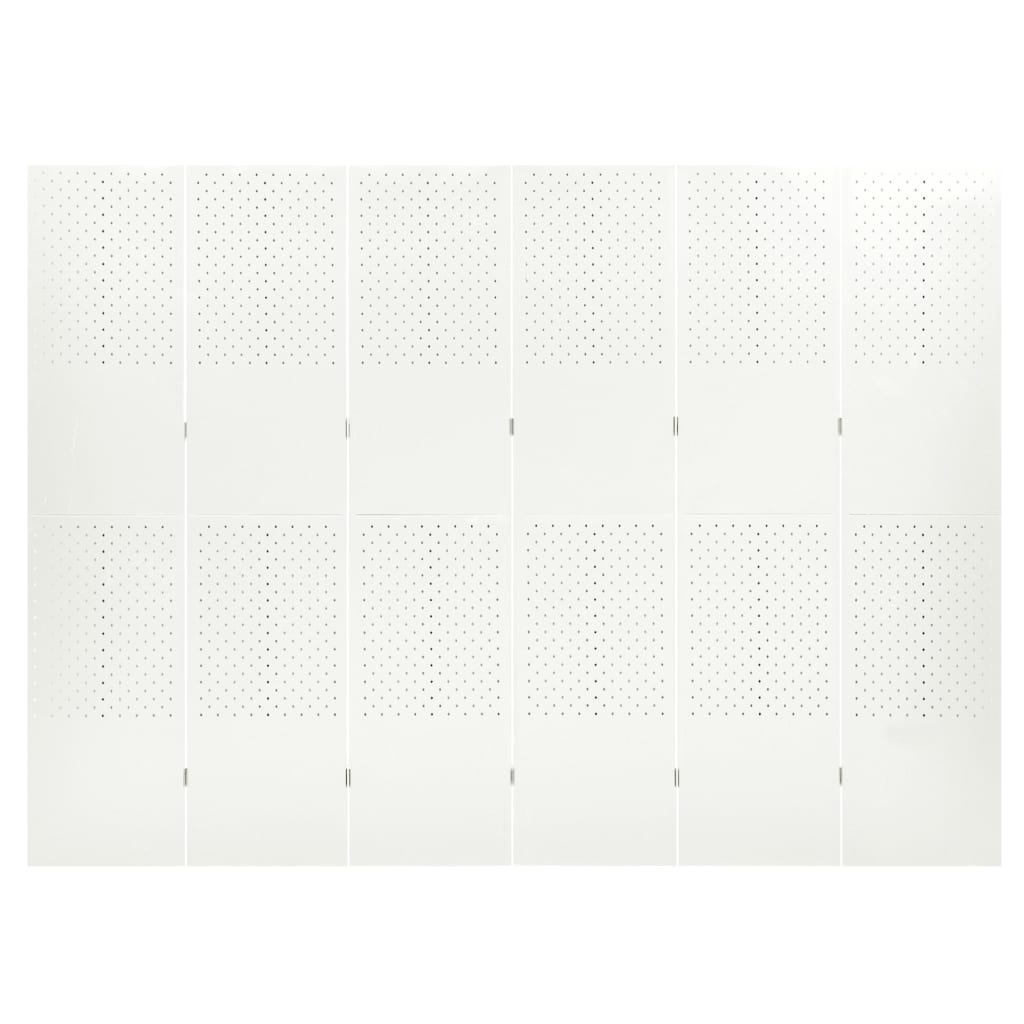 vidaXL Rumsavdelare 6 paneler 2 st vit 240 x 180 cm stål
