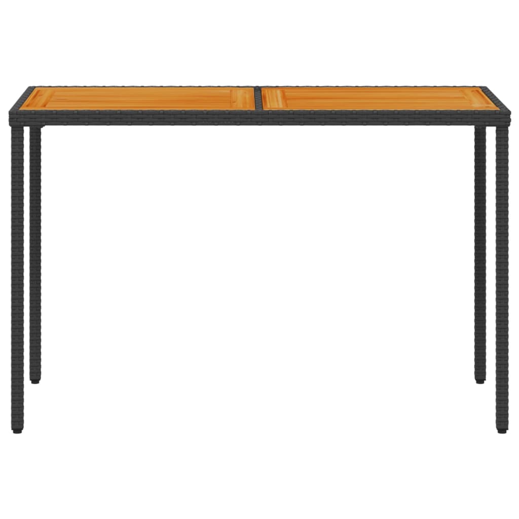 vidaXL Trädgårdsbord med akaciaträ svart 115x54x74 cm konstrotting