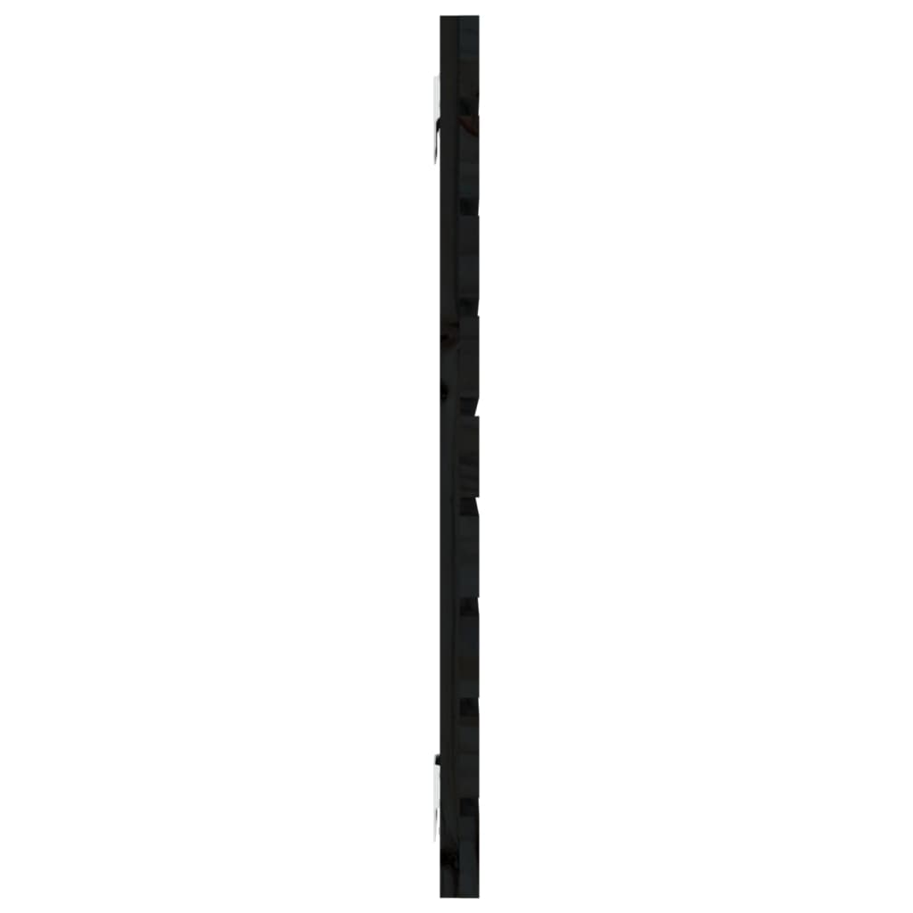 vidaXL Väggmonterad huvudgavel svart 141x3x63 cm massiv furu