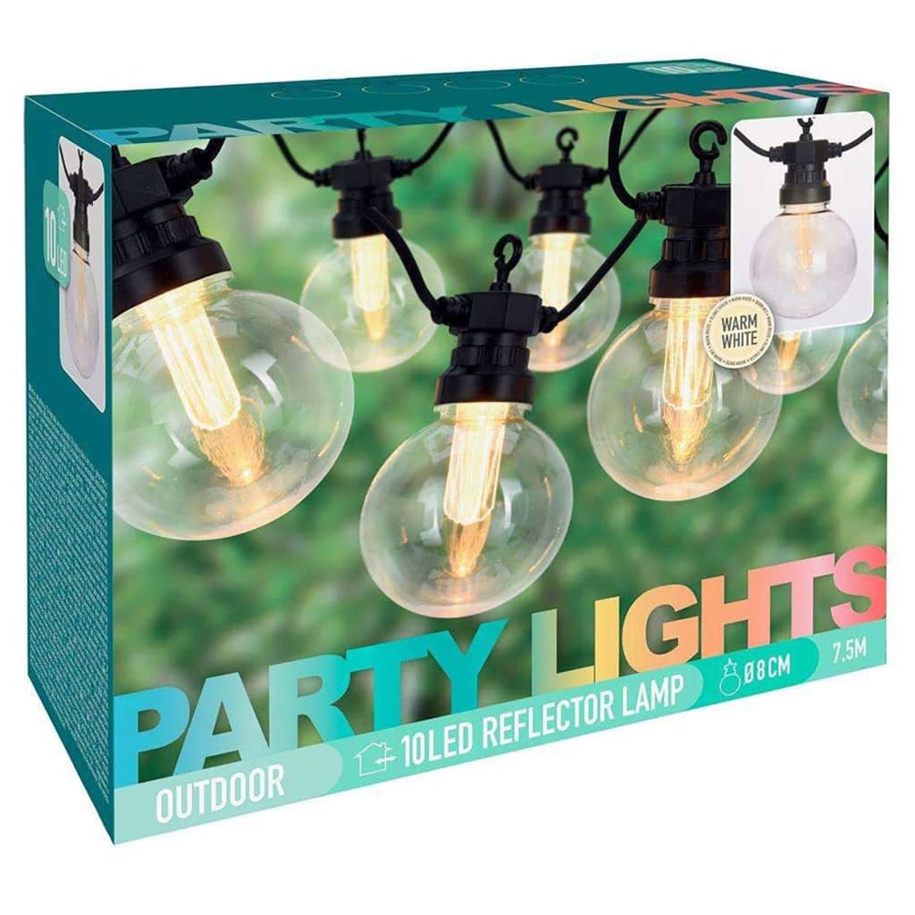 ProGarden Partylampor för trädgård 10 st LED 7,5 m