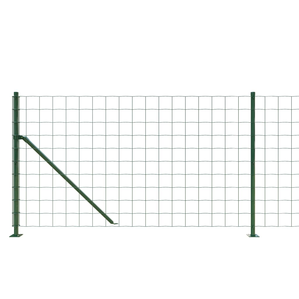 vidaXL Stängsel med stolpsko grön 1x25 m