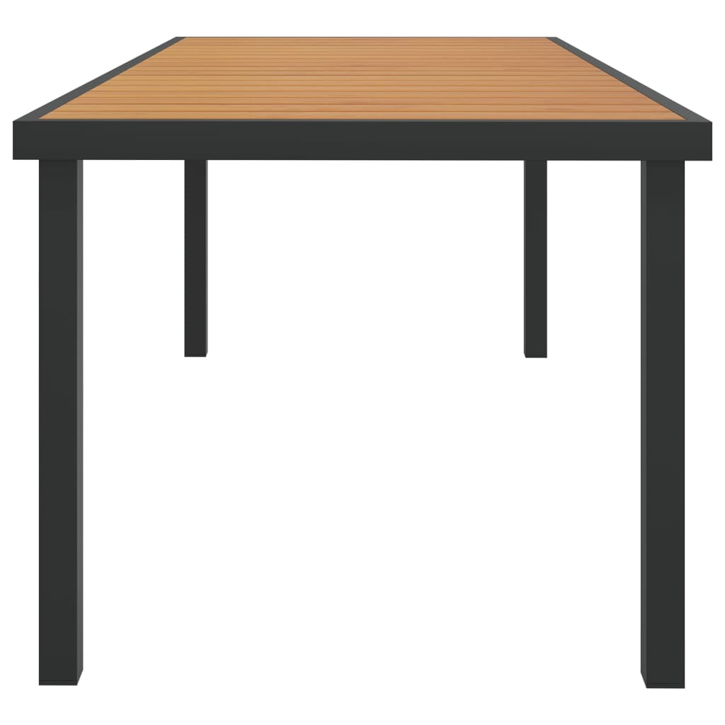 vidaXL Trädgårdsbord brun 190x90x74,5 cm aluminium och WPC