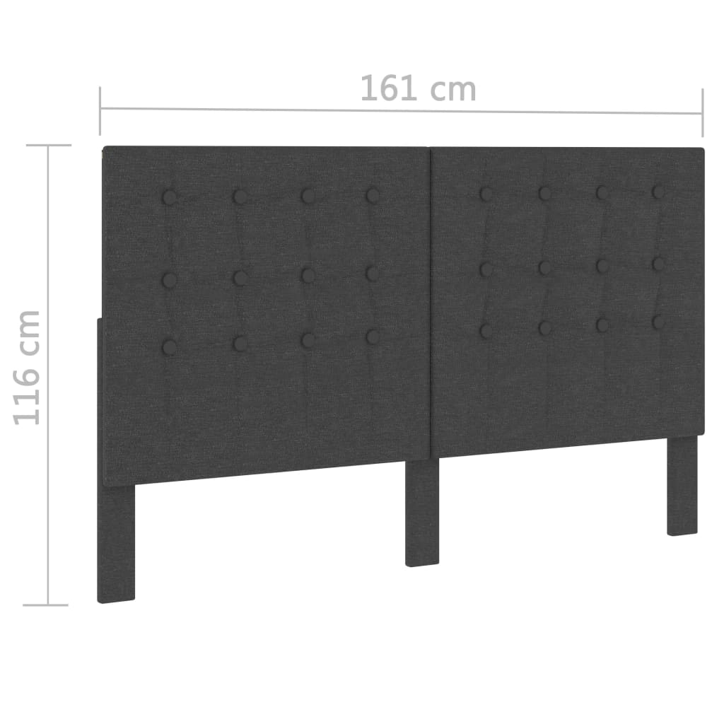 vidaXL Sänggavel mörkgrå tyg tuftad 160x200 cm