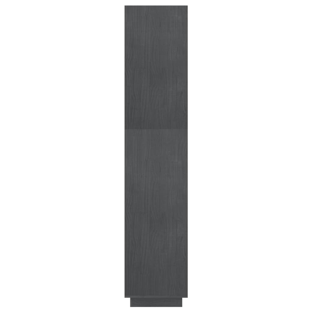 vidaXL Bokhylla/rumsavdelare grå 80x35x167 cm massiv furu