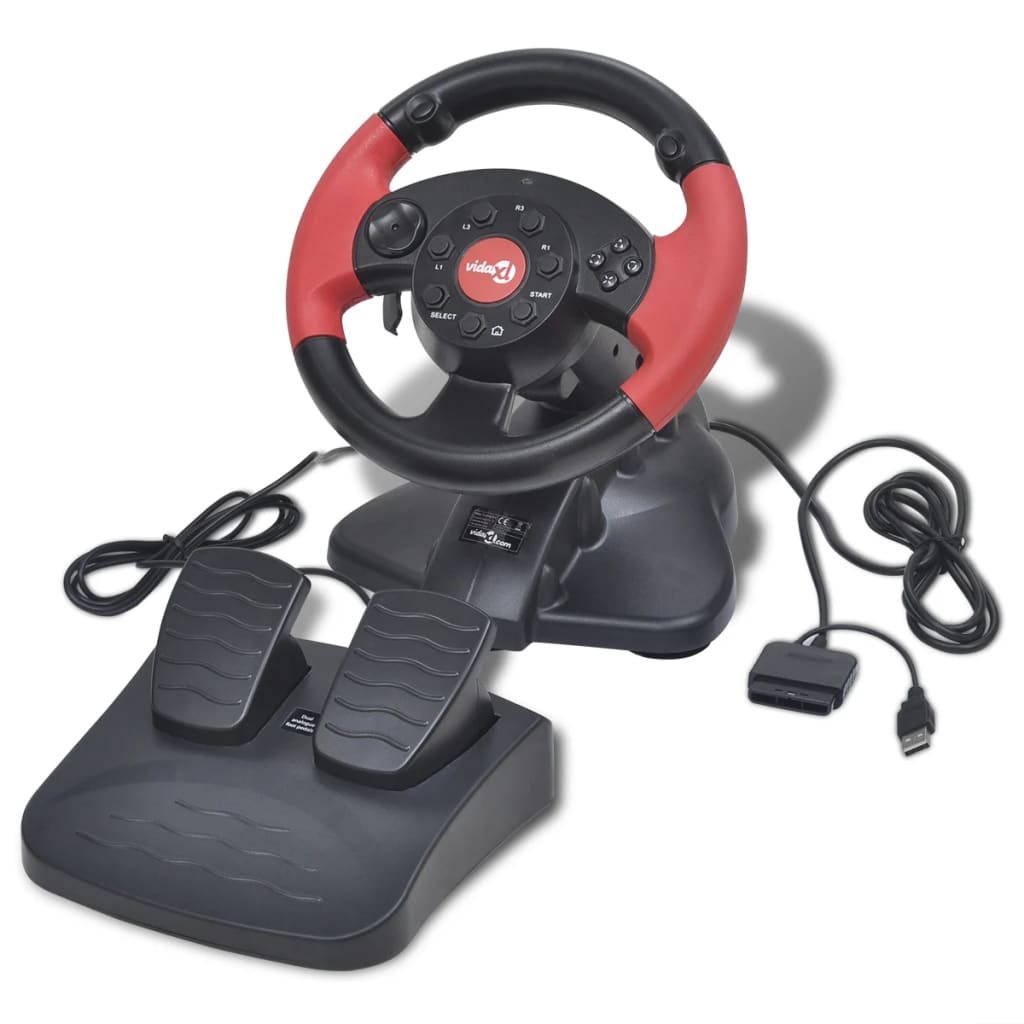 Spelratt med pedaler för PS2/PS3/PC röd