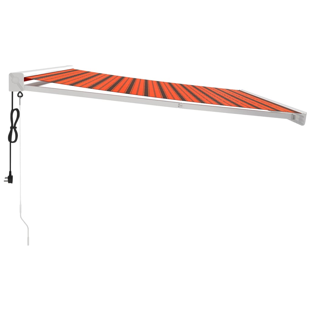 vidaXL Markis infällbar orange och brun 4x3 m tyg&aluminium
