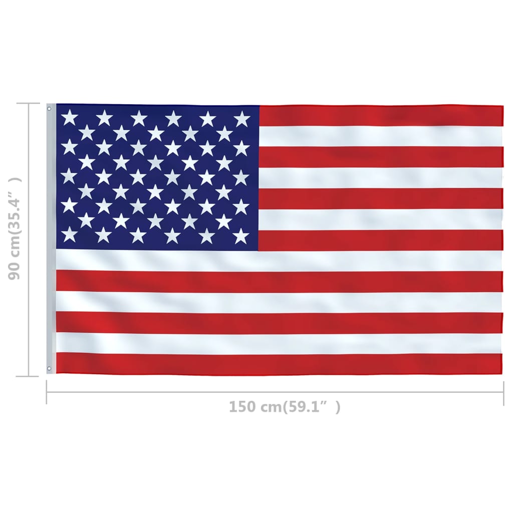 vidaXL USA:s flagga och flaggstång i aluminium 4 m