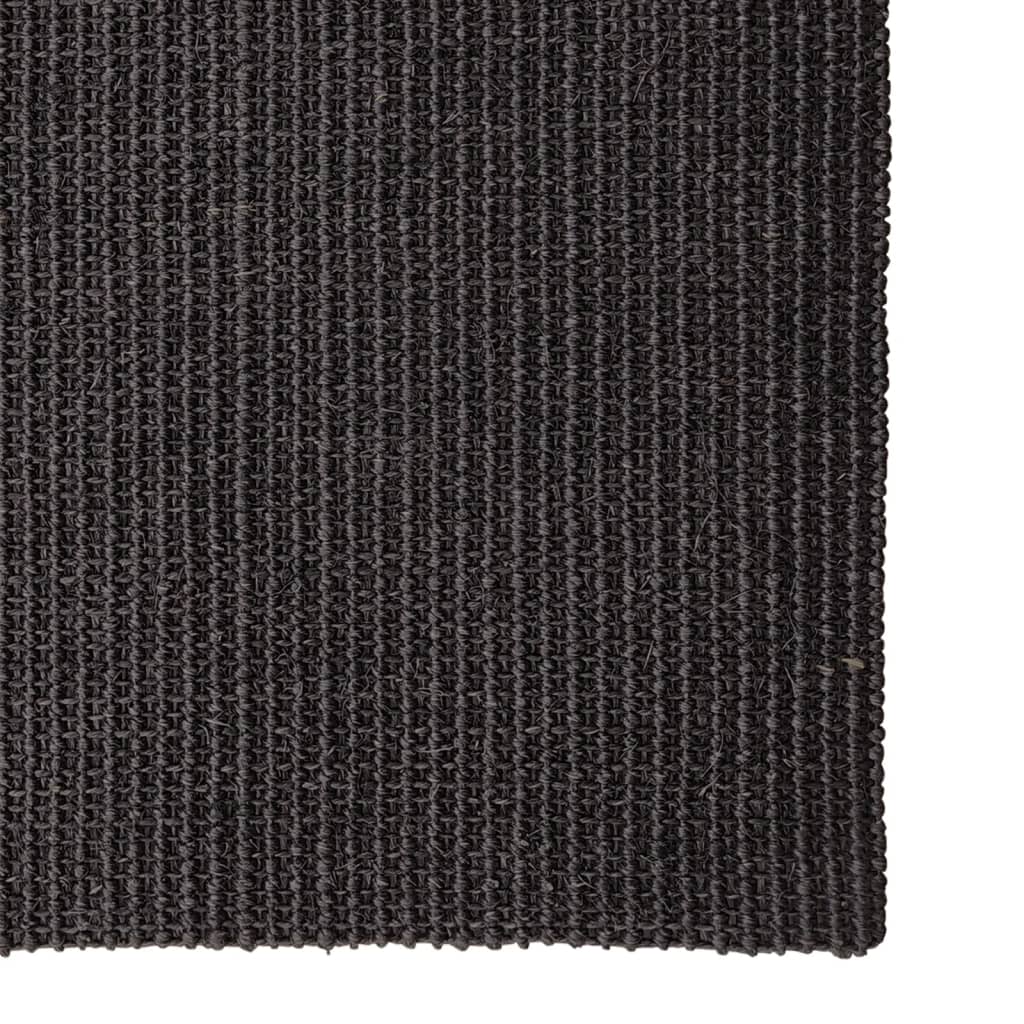vidaXL Matta naturlig sisal 80x300 cm svart