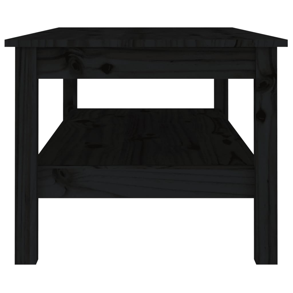 vidaXL Soffbord svart 110x50x40 cm massiv furu