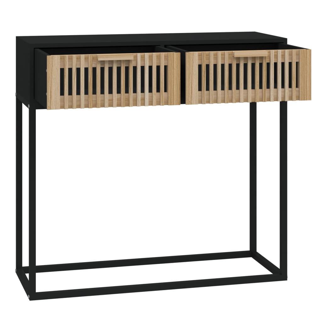 vidaXL Konsolbord svart 80x30x75 cm konstruerat trä och järn