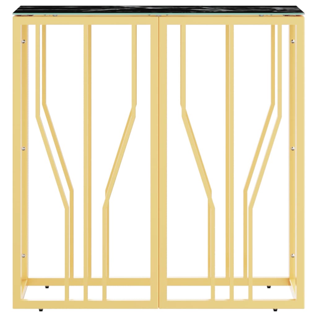 vidaXL Avlastningsbord guld 70x30x70 cm rostfritt stål och glas