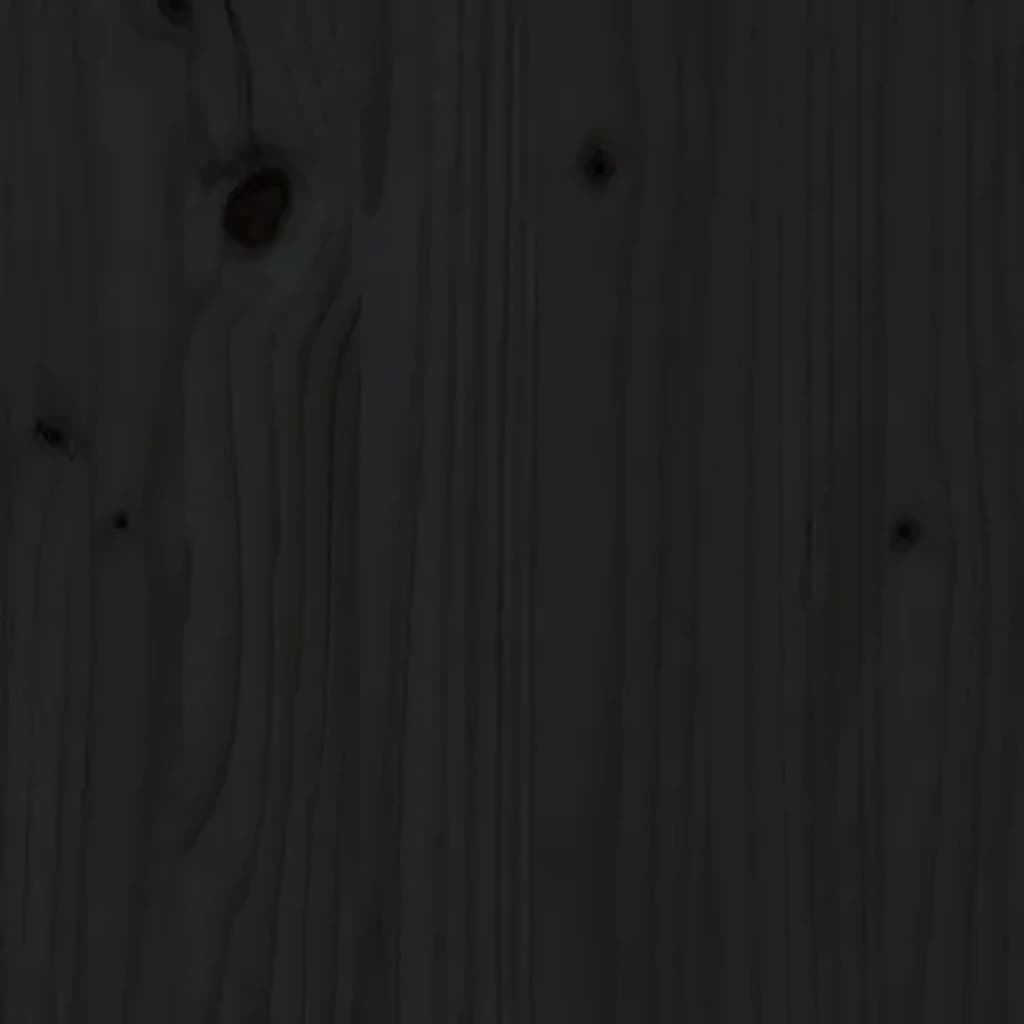 vidaXL Sängram med huvudgavel svart massivt trä