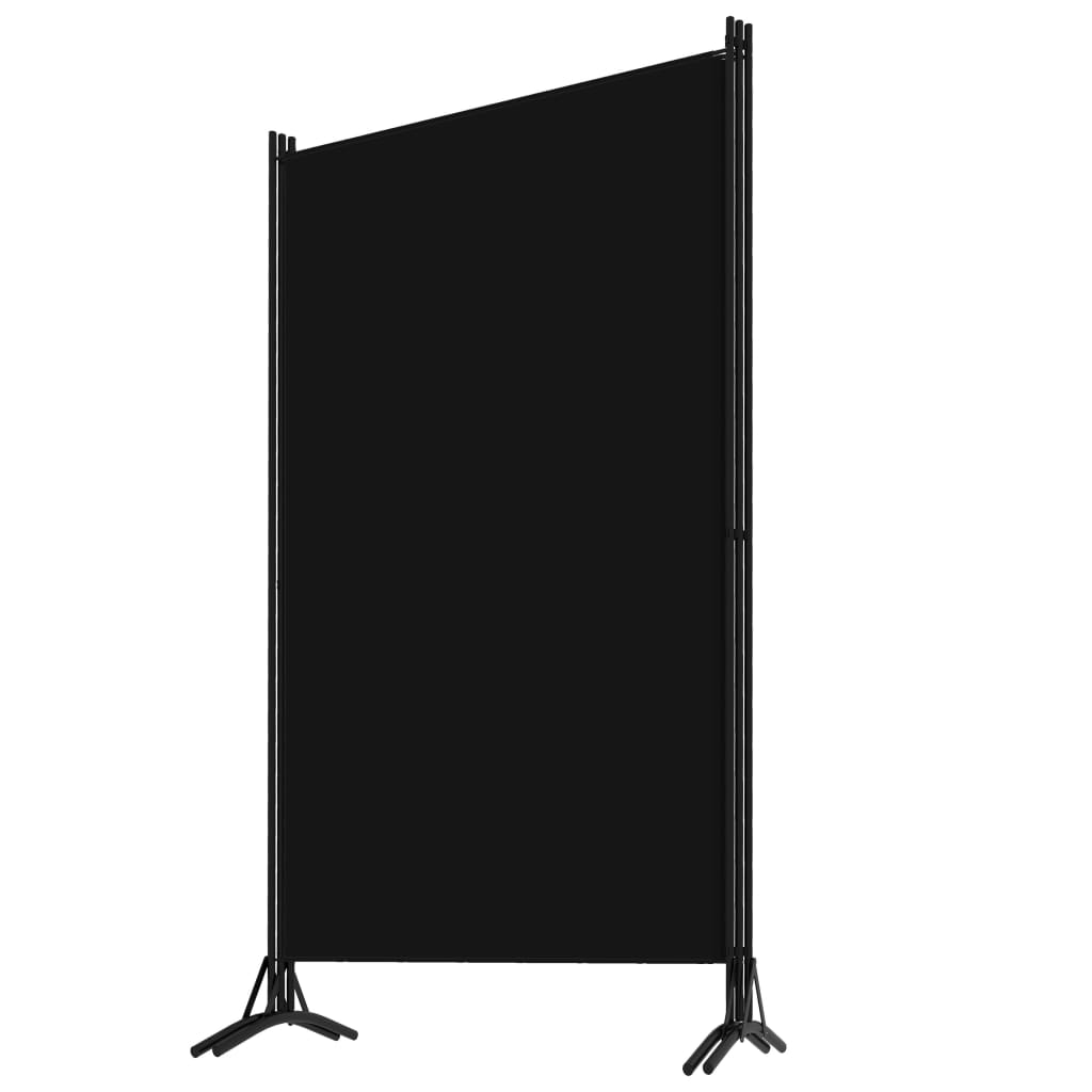 vidaXL Rumsavdelare 3 paneler svart 260x180 cm