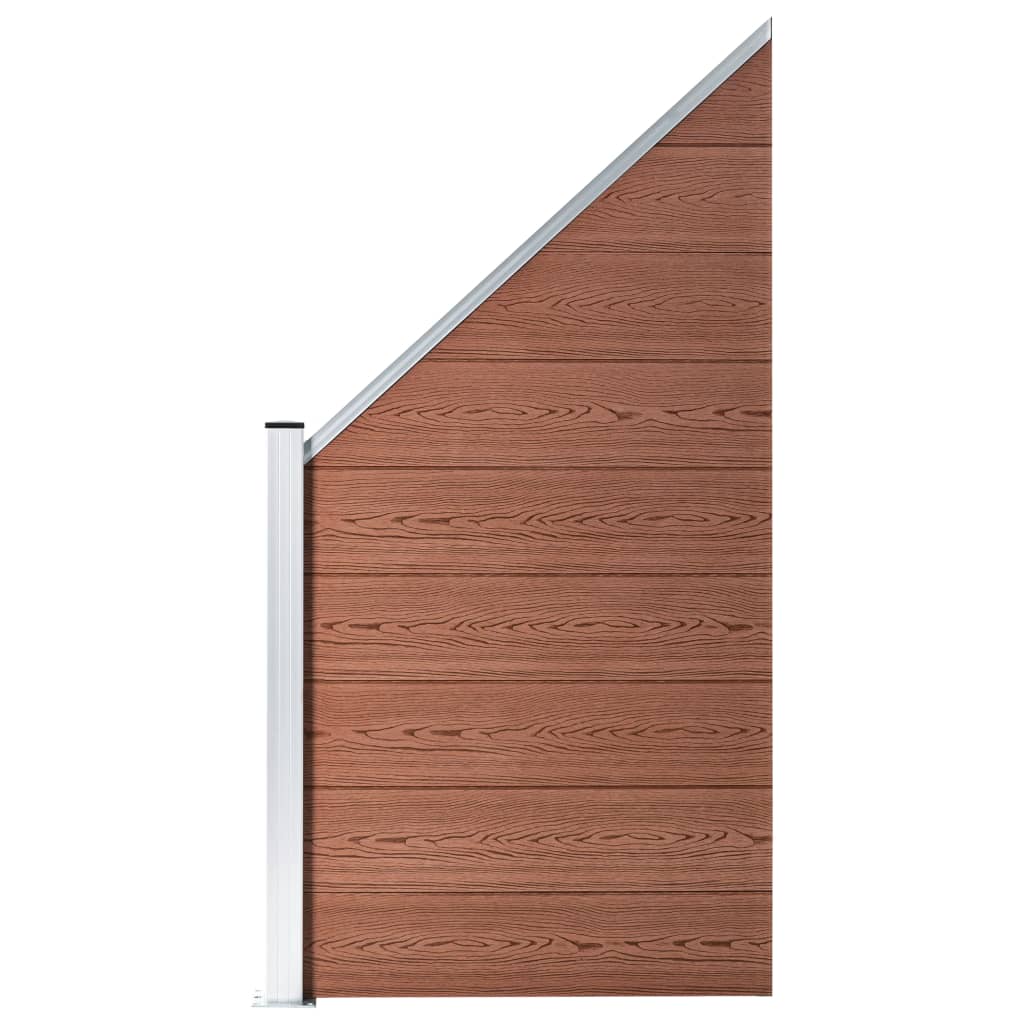 vidaXL WPC-staketpanel 8 fyrkantig + 1 vinklad 1484x186 cm brun