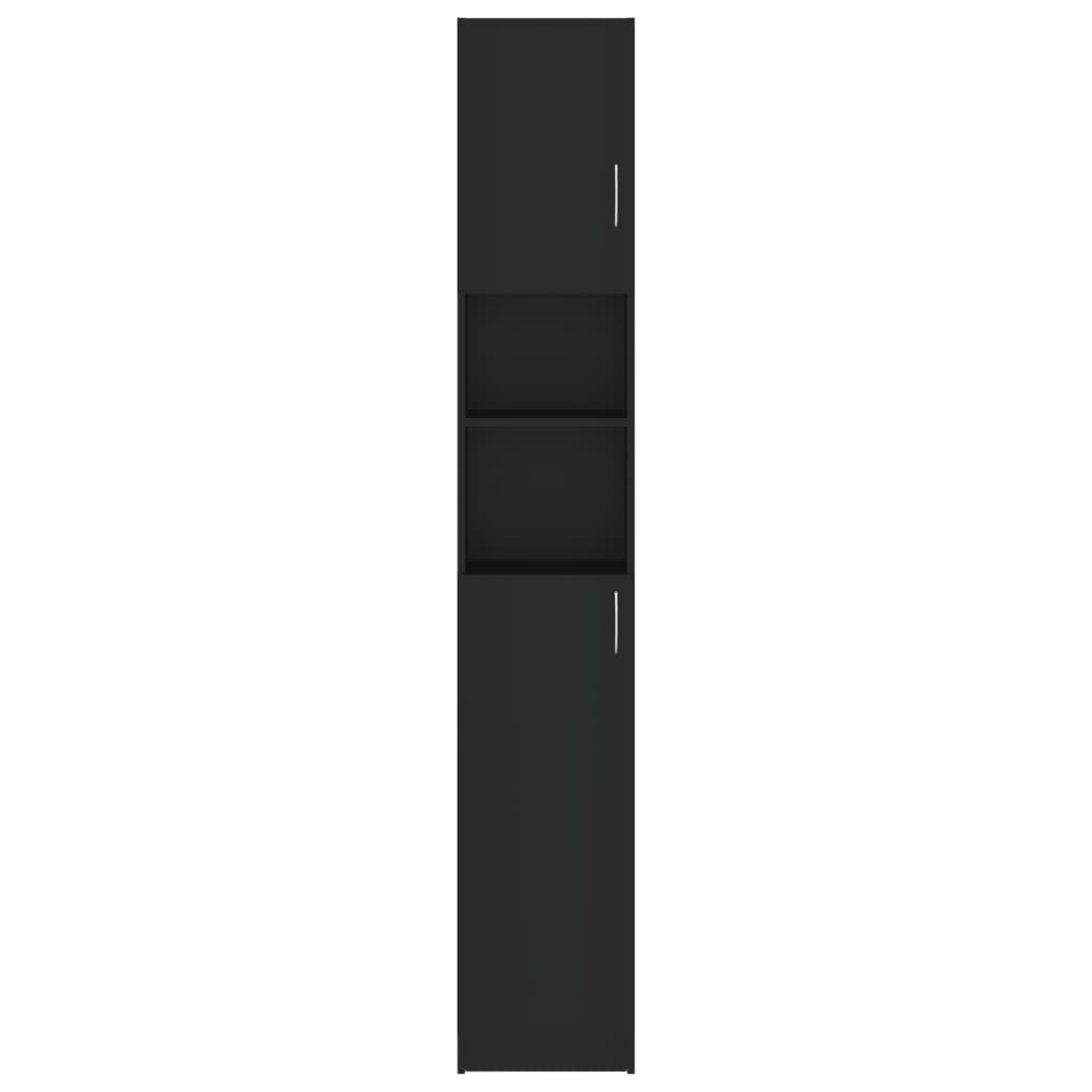 vidaXL Badrumsskåp svart 32x25,5x190 cm spånskiva