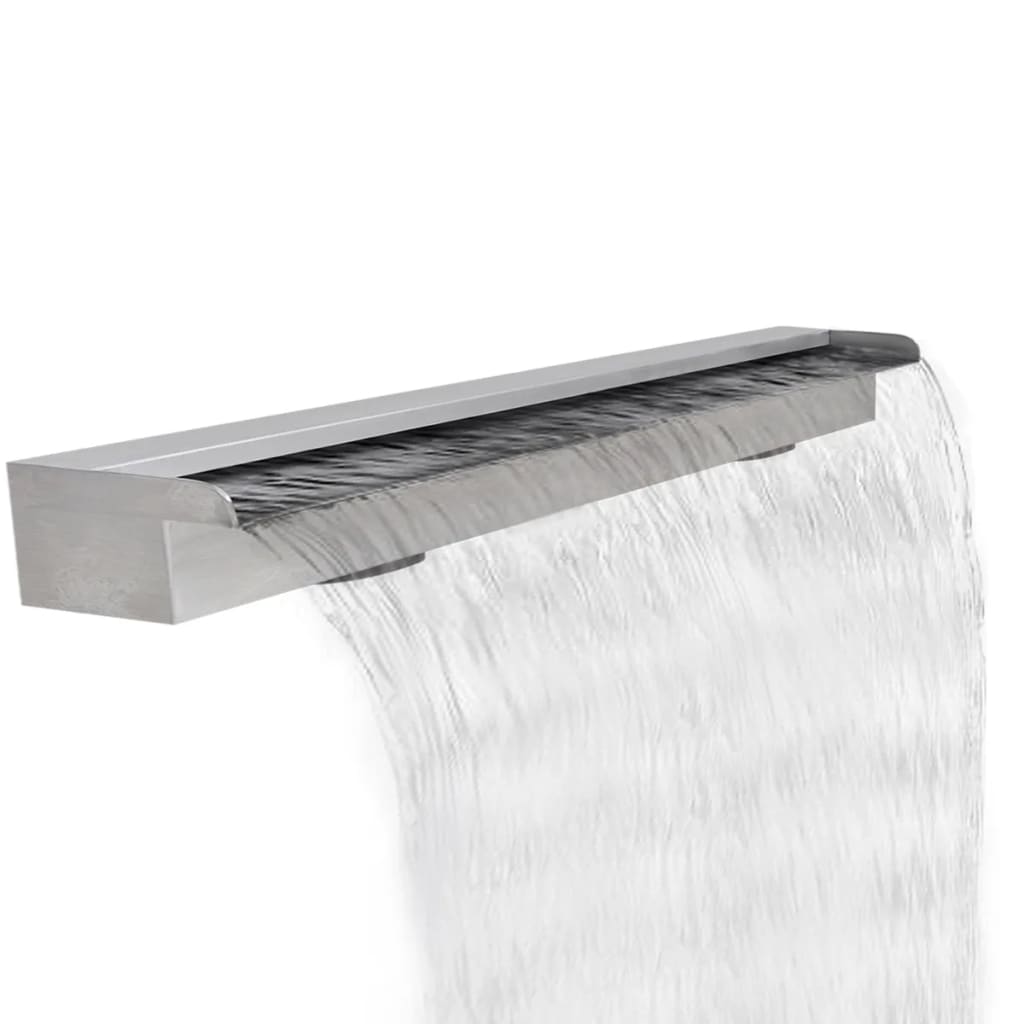 vidaXL Rektangulärt vattenfall poolfontän rostfritt stål 110 cm