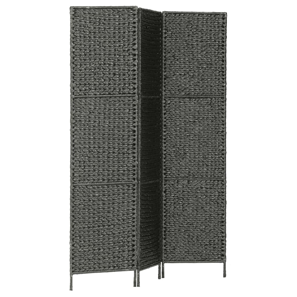 vidaXL Rumsavdelare 3 paneler vattenhyacint 116x160 cm svart