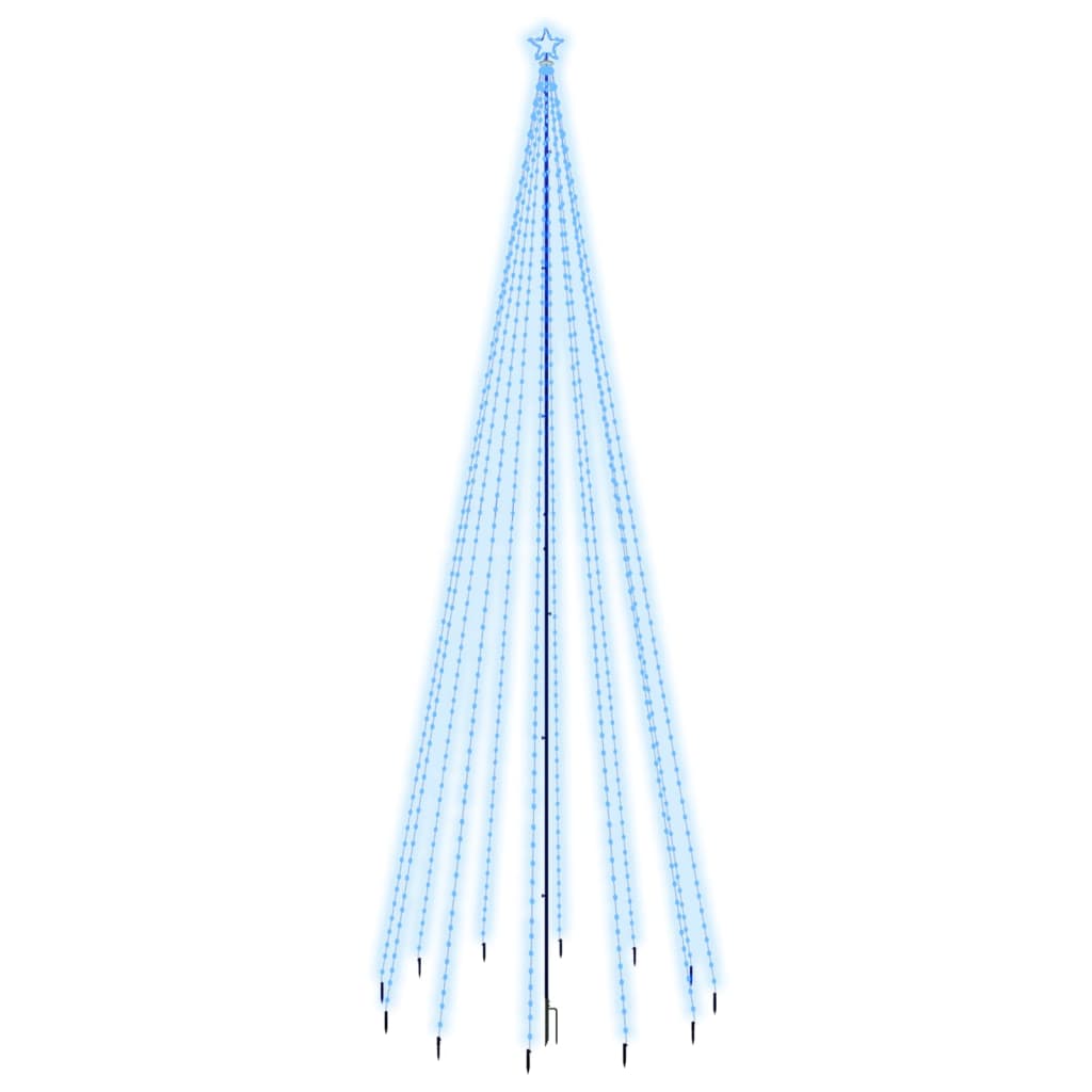 vidaXL Julgran med markspett 732 blåa lysdioder 500 cm