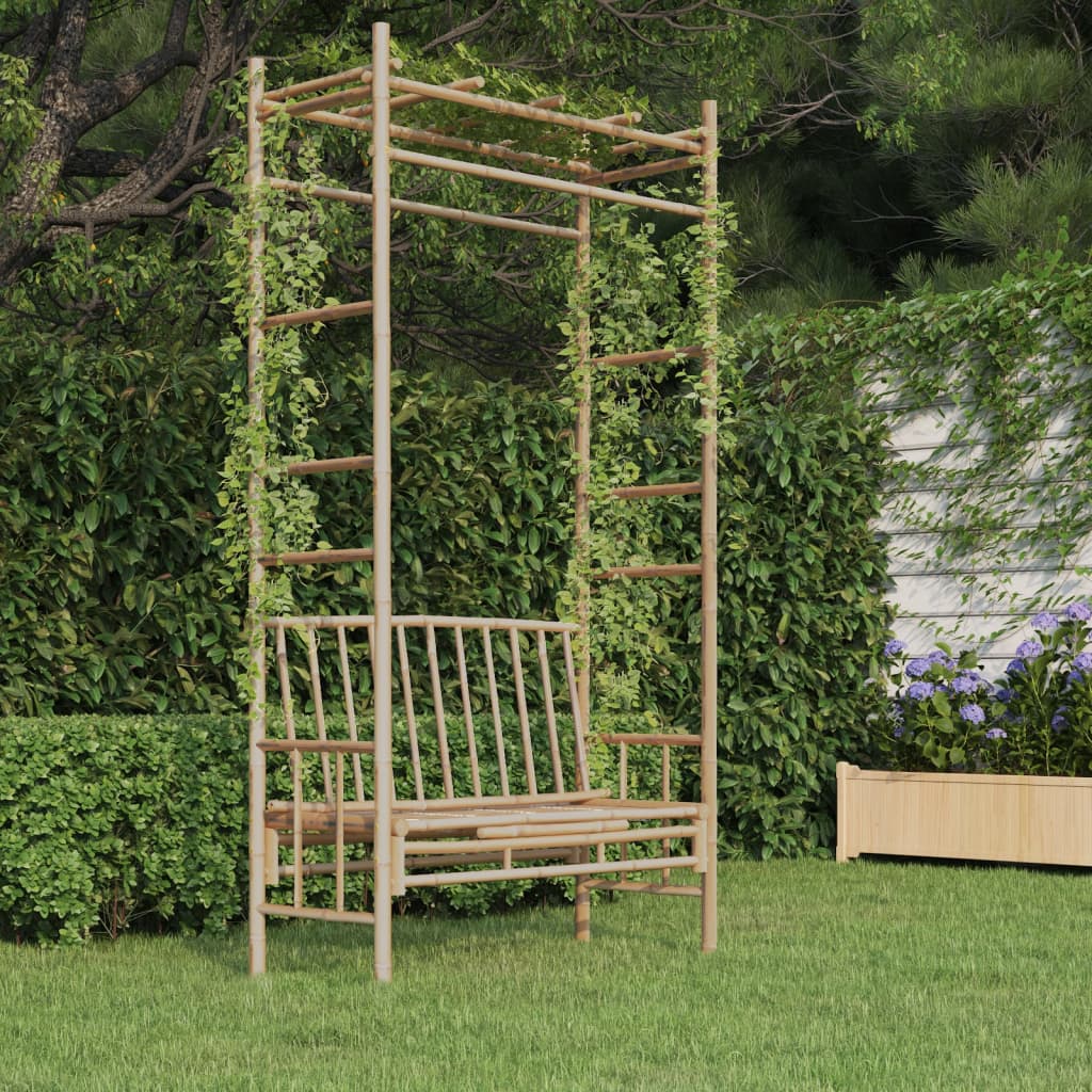 vidaXL Trädgårdsbänk med pergola 116 cm bambu
