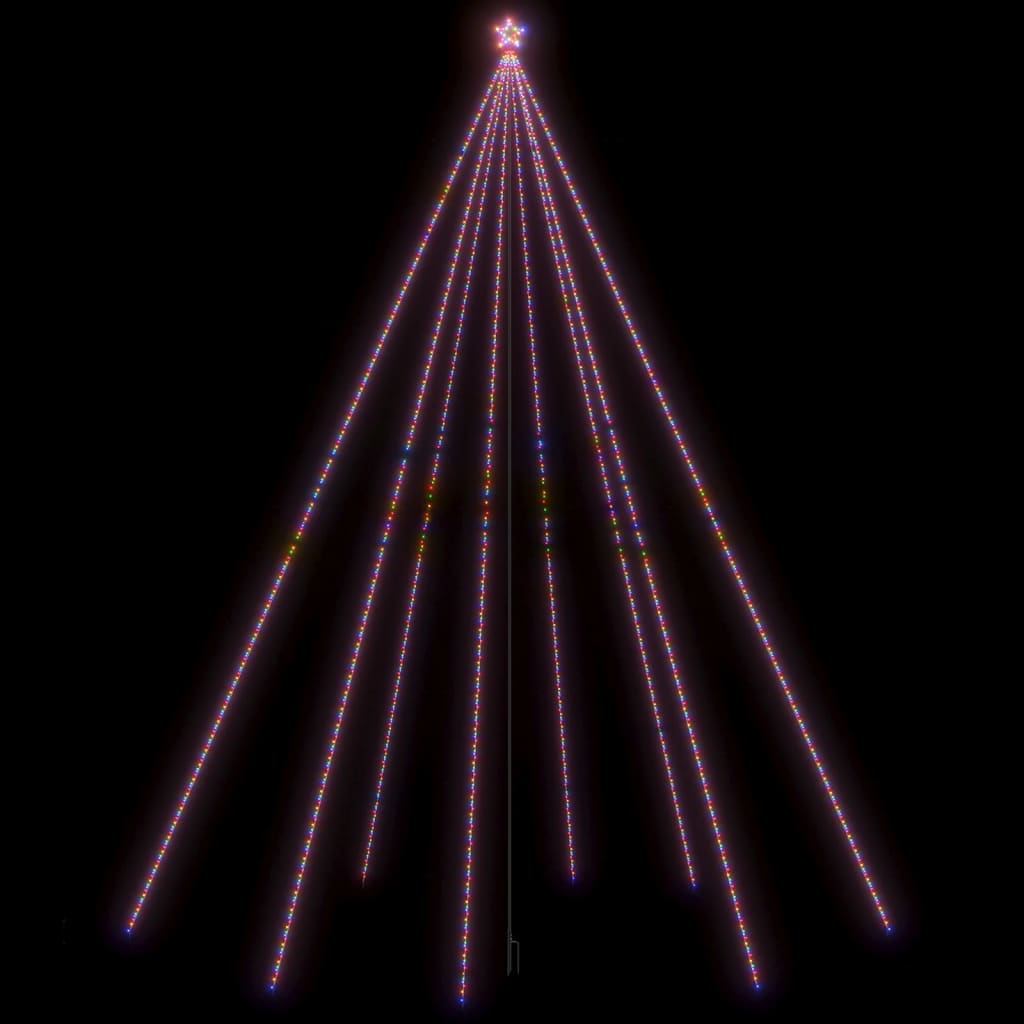 vidaXL Julgransbelysning inomhus/utomhus 1300 LEDs färgglad 8 m
