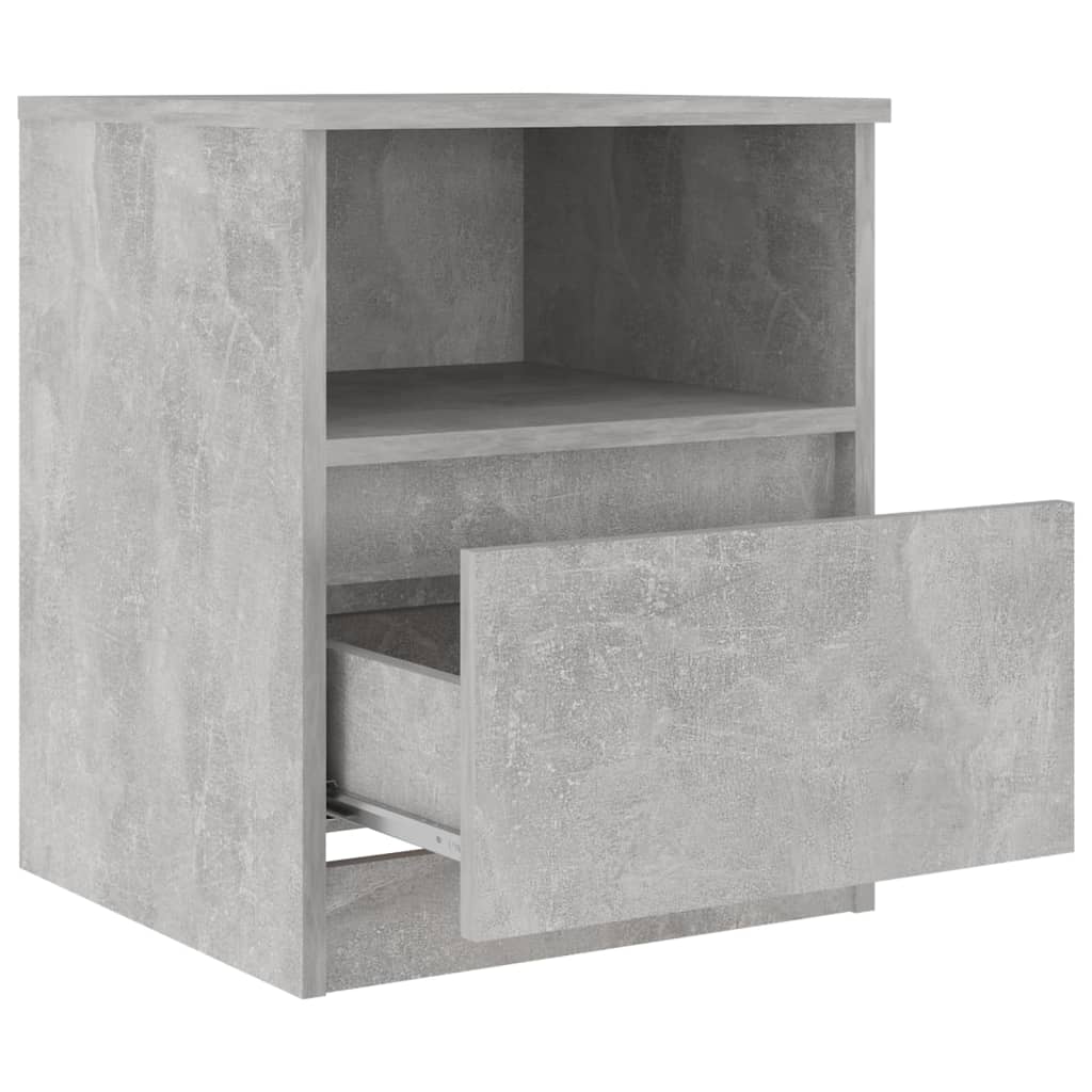 vidaXL Sängbord 2 st betonggrå 40x40x50 cm konstruerat trä