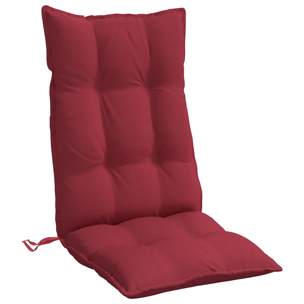 vidaXL Stolsdynor för stolar med hög rygg 6 st vinröd oxfordtyg