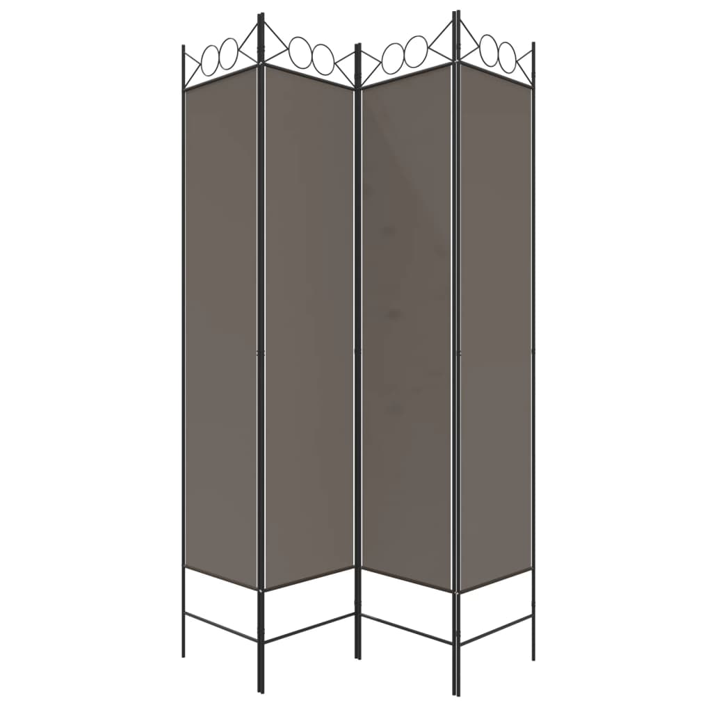 vidaXL Rumsavdelare 4 paneler antracit 120x220 cm tyg