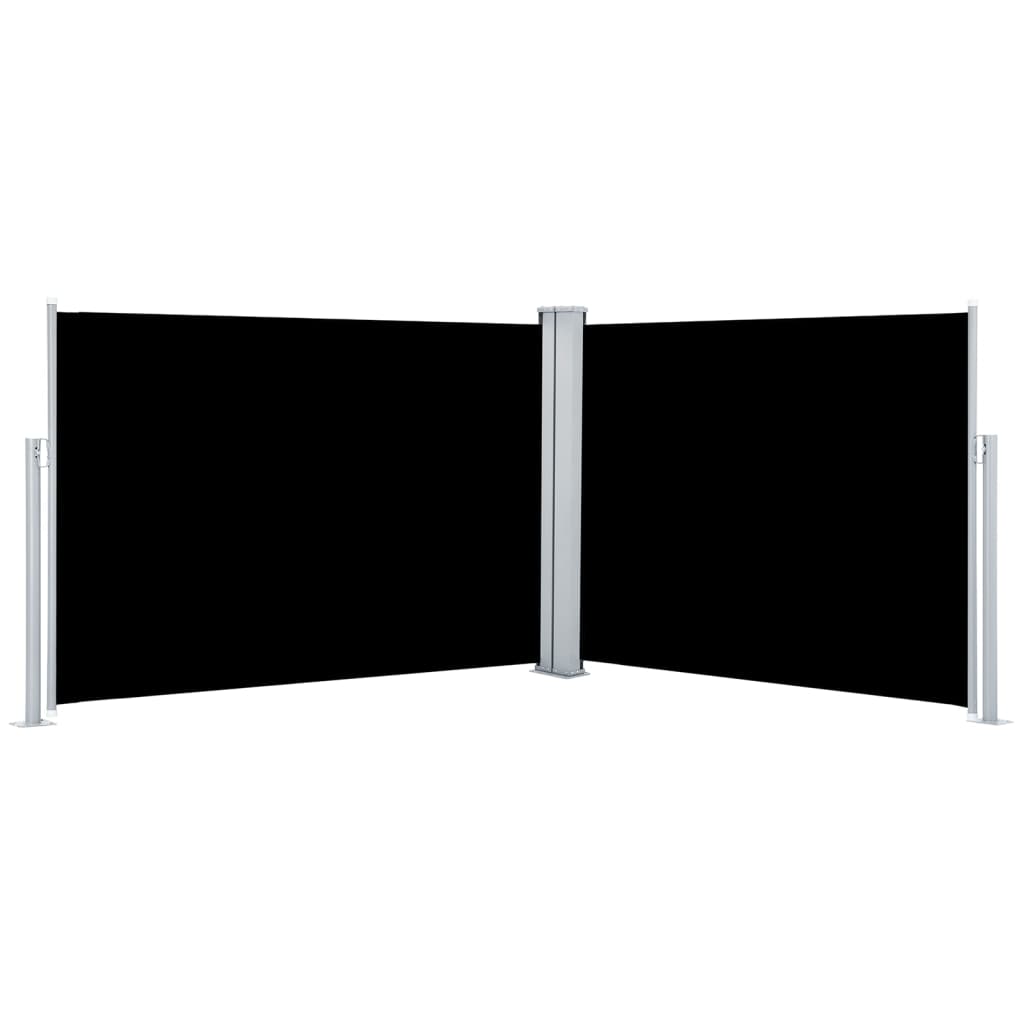 vidaXL Infällbar sidomarkis svart 100x1000 cm