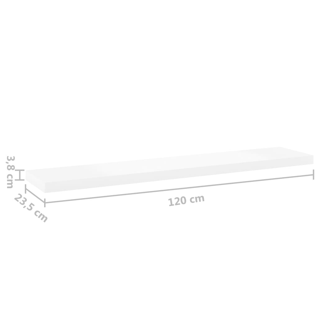 vidaXL Svävande vägghylla ek och vit 120x23,5x3,8 cm MDF