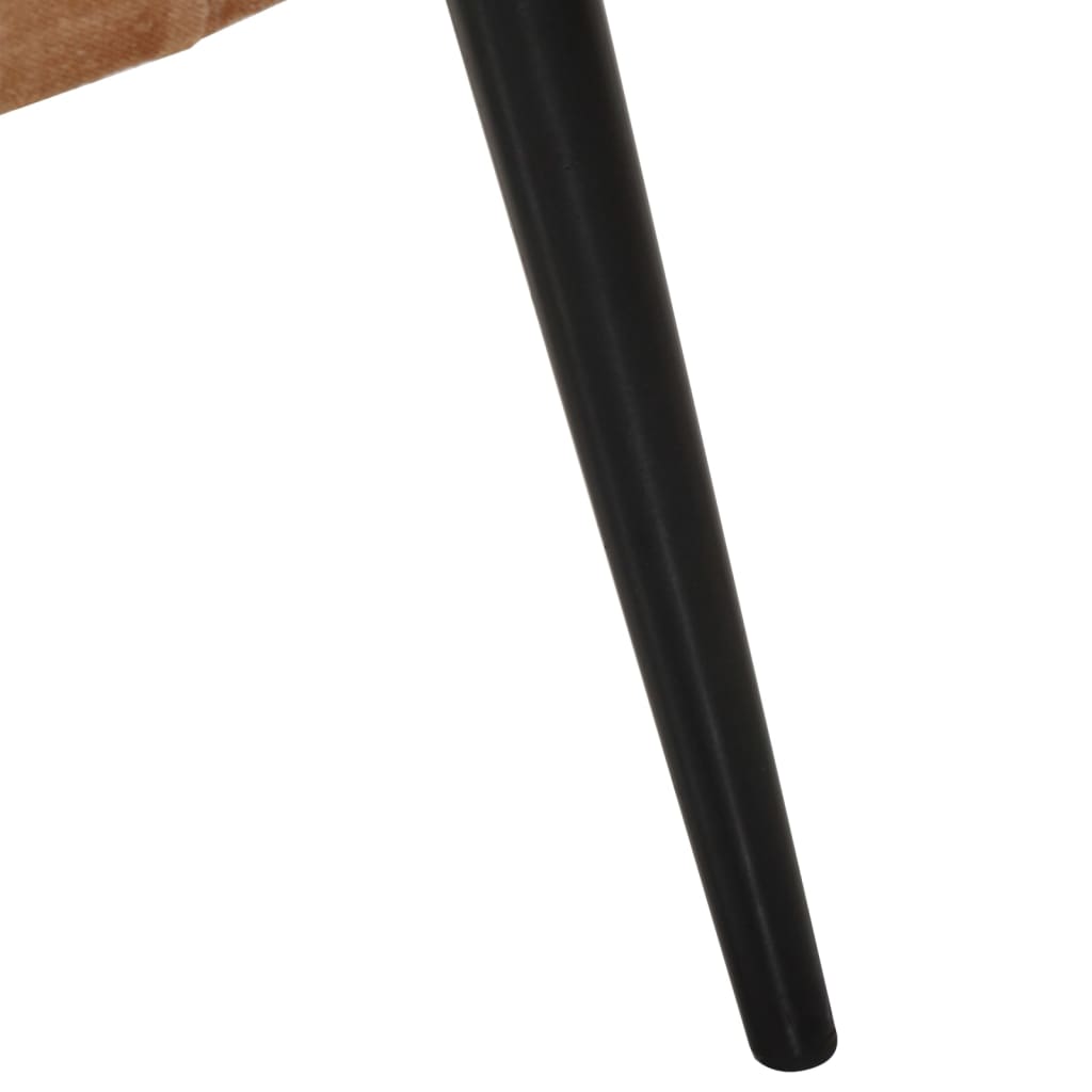 vidaXL Öronlappsfåtölj med fotpall brun kanvas
