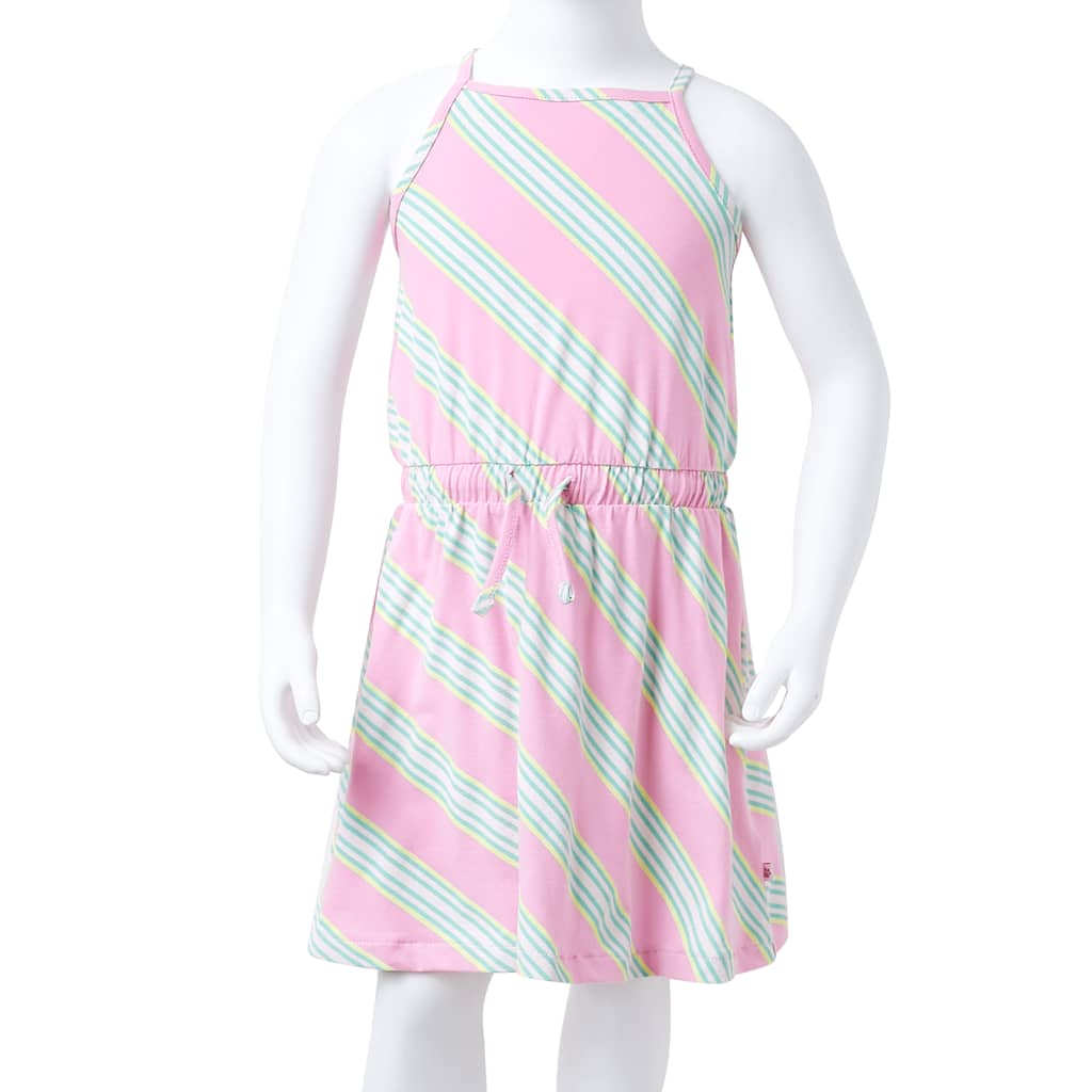 Barnklänning med snöre rosa 92