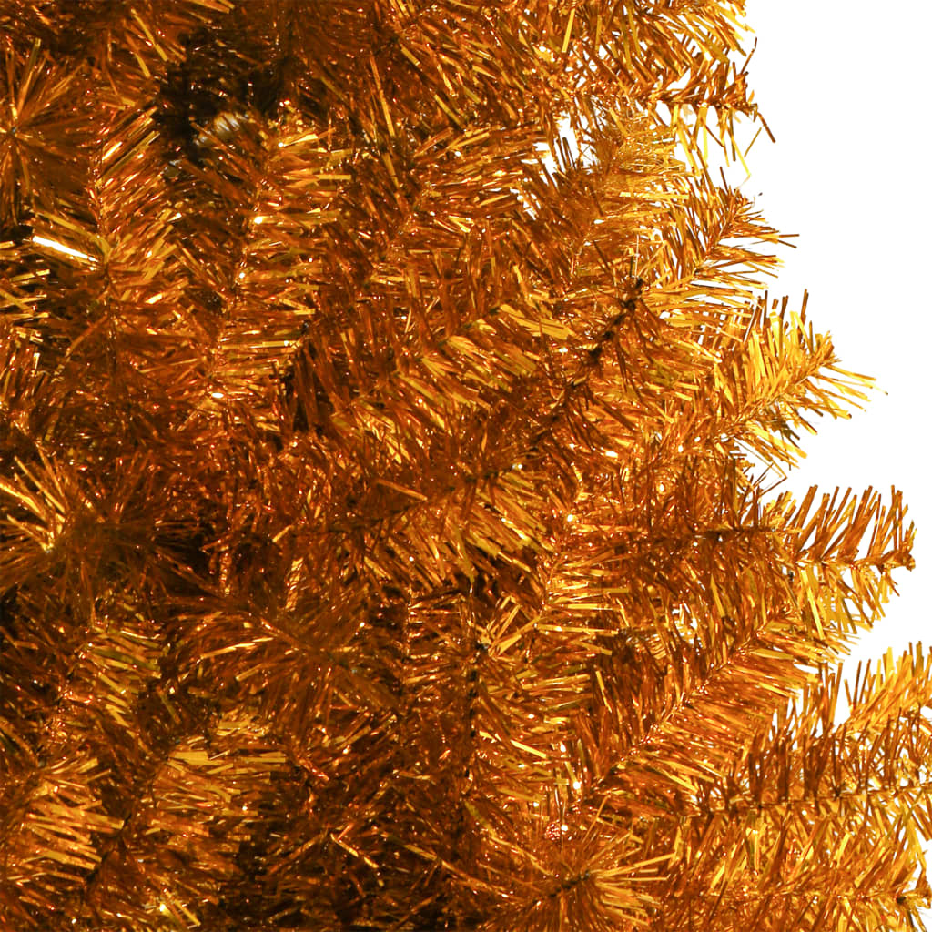 vidaXL Plastgran med fot guld 120 cm PET