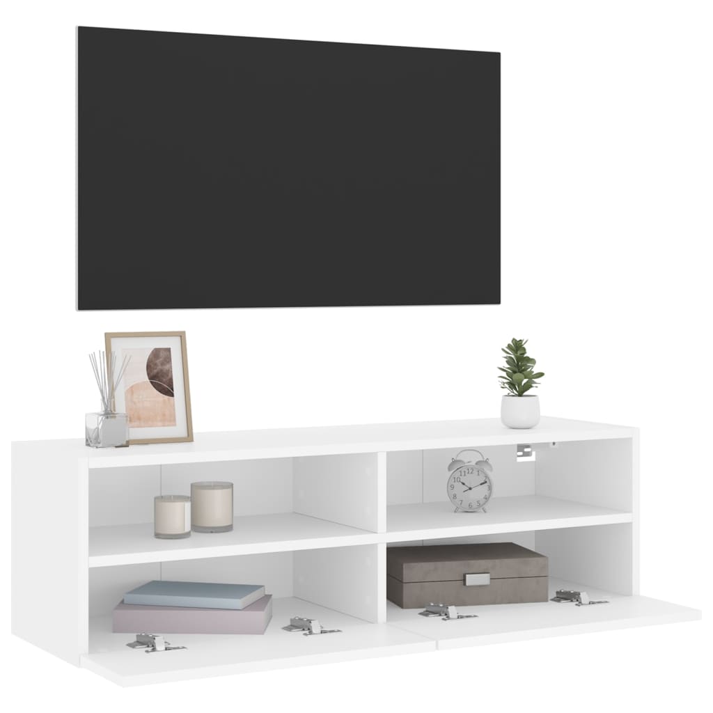 vidaXL Väggmonterad tv-bänk vit 100x30x30 cm konstruerat trä