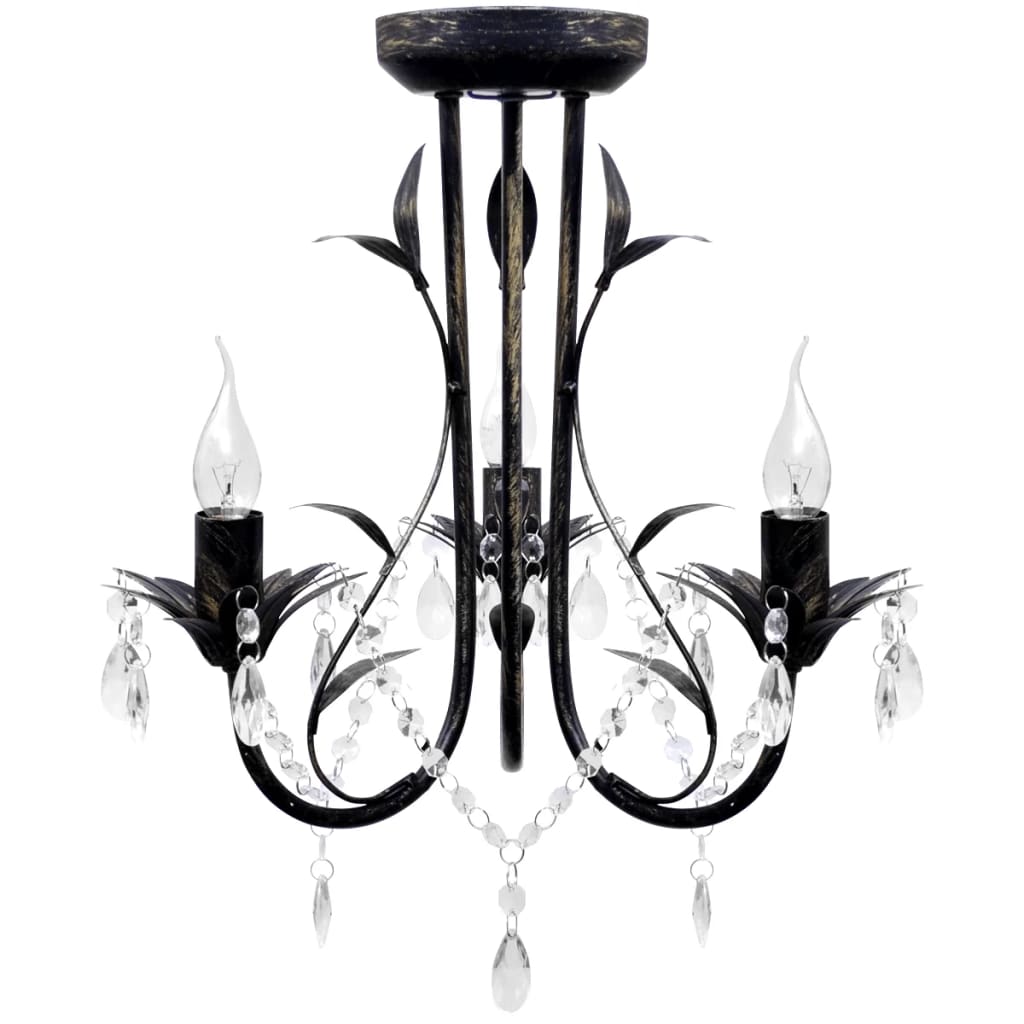 vidaXL Takkrona i Art Nouveau-stil 3-armad svart