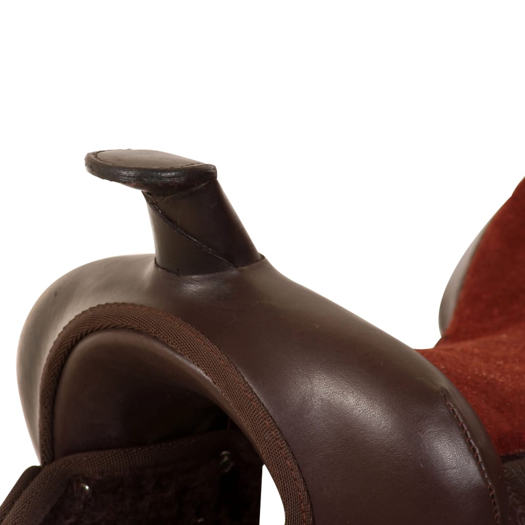 vidaXL Westernsadel träns&halsband äkta läder 12" brun