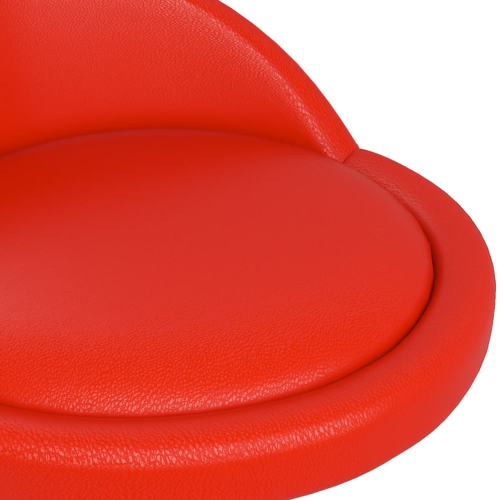 vidaXL Snurrbar matstol röd konstläder